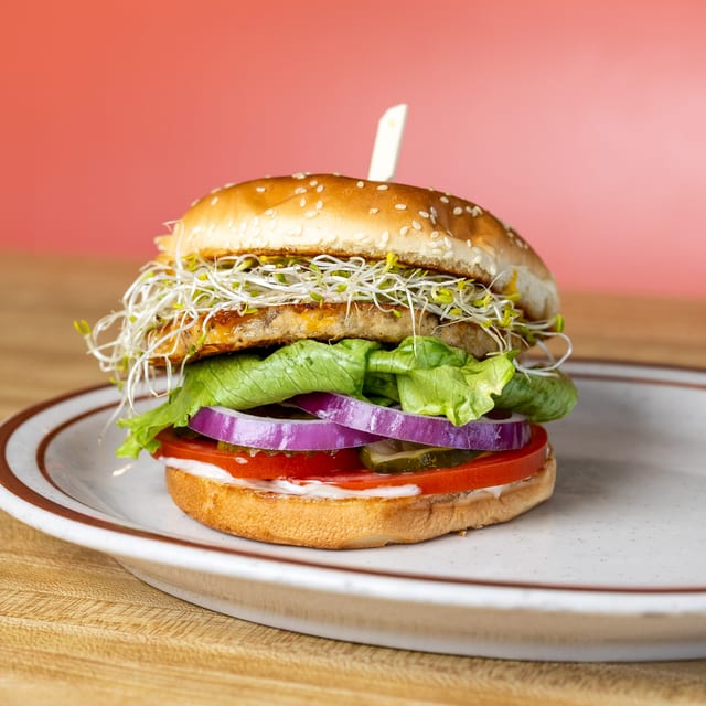 Garden Burger-Vegetarian.